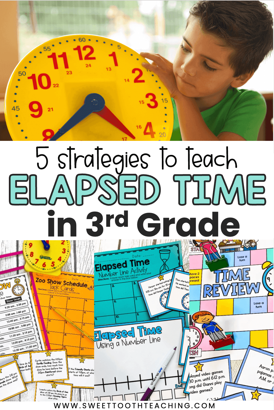 math activities teaching elapsed time to third graders